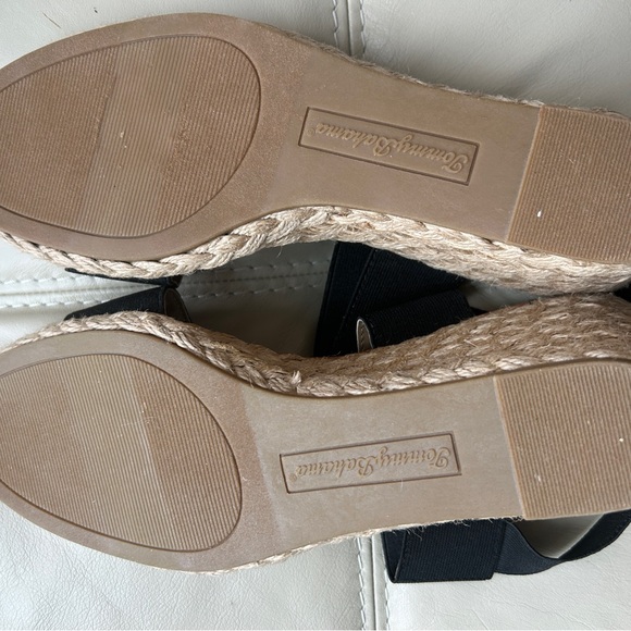 Tommy Bahama Black Elastic Espadrille Wedge Sandals - Picture 4 of 6